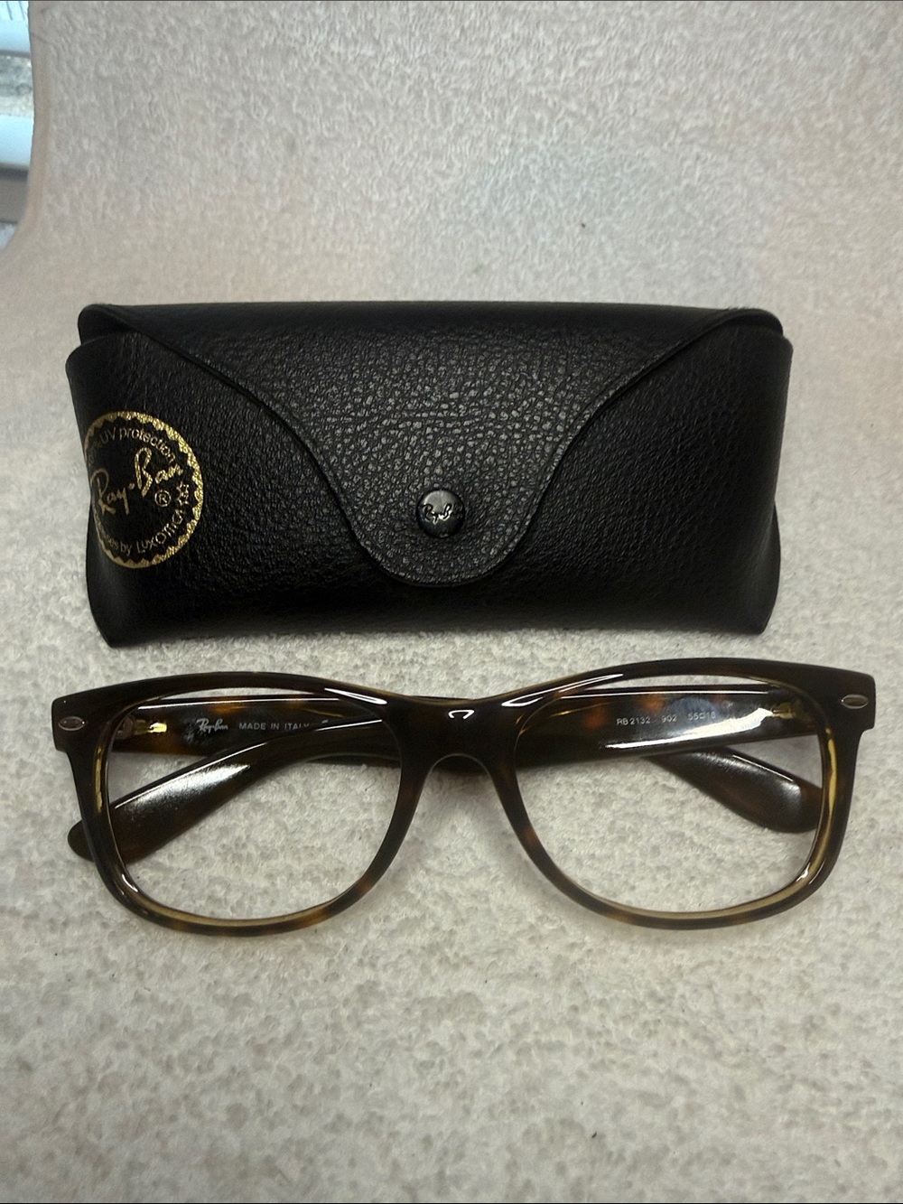Ray-Ban RB2132 903 Tortoise Brown Sunglasses Frames Made in Italy w/ Case